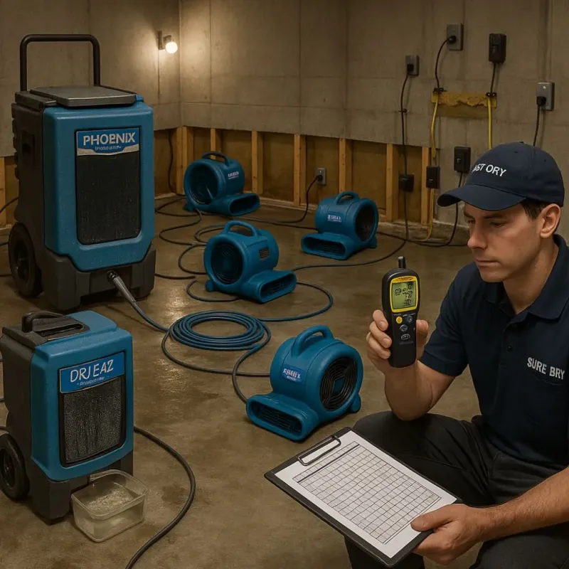 Structural Drying and Dehumidification process in Greer County, OK